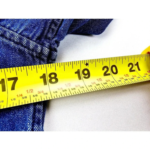 H&M Size XS Men's Blue Denim Button Down Long Sleeve Cotton Pocket Shirt - Picture 2 of 9